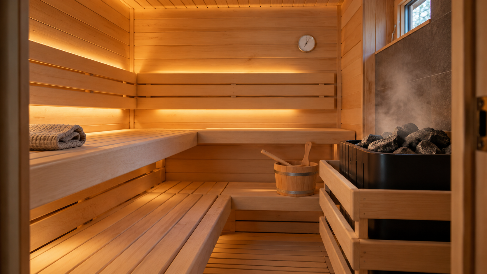 Infrared sauna operating at a lower air temperature than a traditional sauna